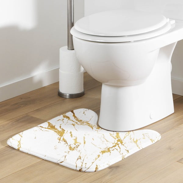 Covoraș de baie alb-auriu 45x45 cm Aquamarbre – douceur d'intérieur-image-1