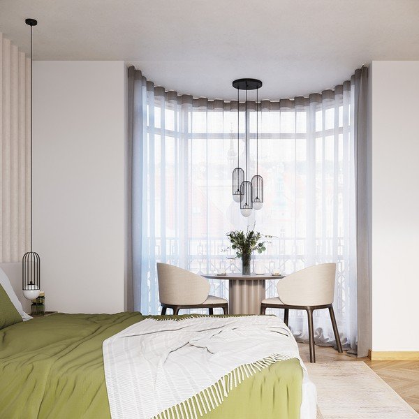 Lustră albă/neagră cu abajur din sticlă Belinda – Sollux-image-2