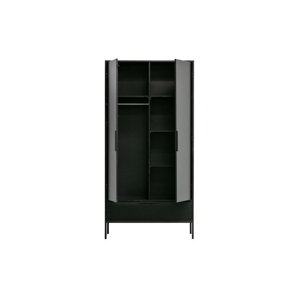 Dulap din lemn de pin WOOOD Adam, negru-image-3