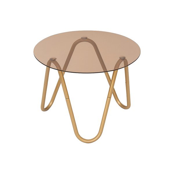 Măsuță auxiliară rotundă cu blat din sticlă ø 50 cm Ventana Round – Leitmotiv