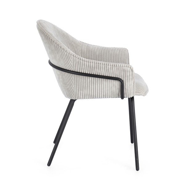Scaun de living gri deschis cu cotiere tapițat Cassidy – Bizzotto-image-2