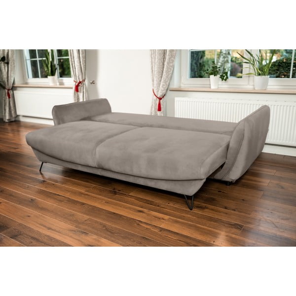 Canapea bej extensibilă/cu spațiu de depozitare cu tapițerie din chenille 236 cm Silva – ELTAP-image-2