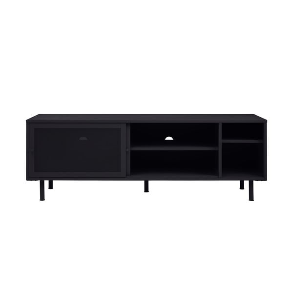 Comodă TV neagră din metal 160x55x45 cm Veep – Unique Furniture-image-2