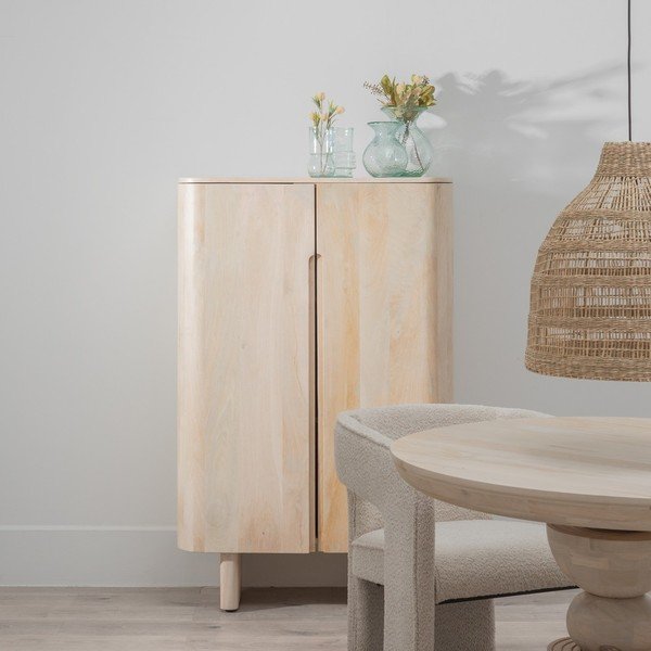 Dulap în culoare naturală din lemn de mango 90x138 cm Batel – Ixia-image-1