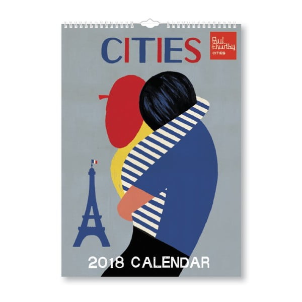 Calendar de perete pentru anul 2018 Portico Designs Paul Thurlby, A3