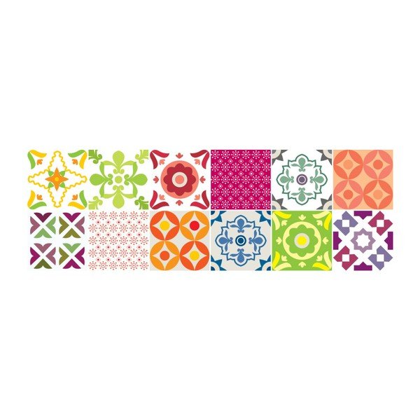 Set 12 autocolante de perete Ambiance Elegant Tiles, 10 x 10 cm-image-2