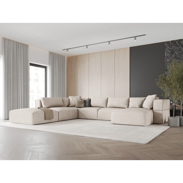 Colțar bej (cu colț pe partea stângă /în formă de "U") Esther – Milo Casa-image-1