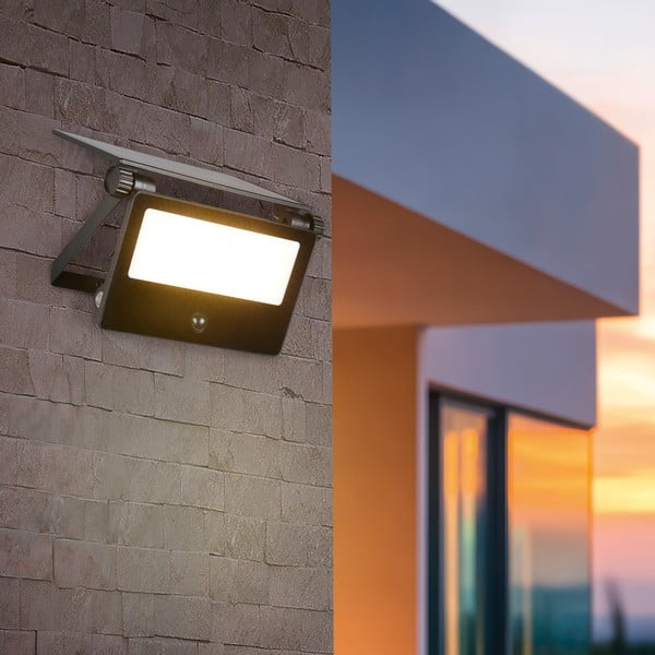 Corp de iluminat pentru exterior LED de perete cu senzor de mișcare solar (înălțime 15,5 cm) Moura – Trio-image-1