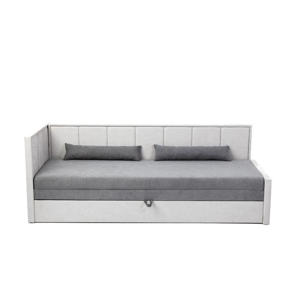 Canapea gri extensibilă/cu spațiu de depozitare cu tapițerie din chenille 214 cm Fulgeo – ELTAP