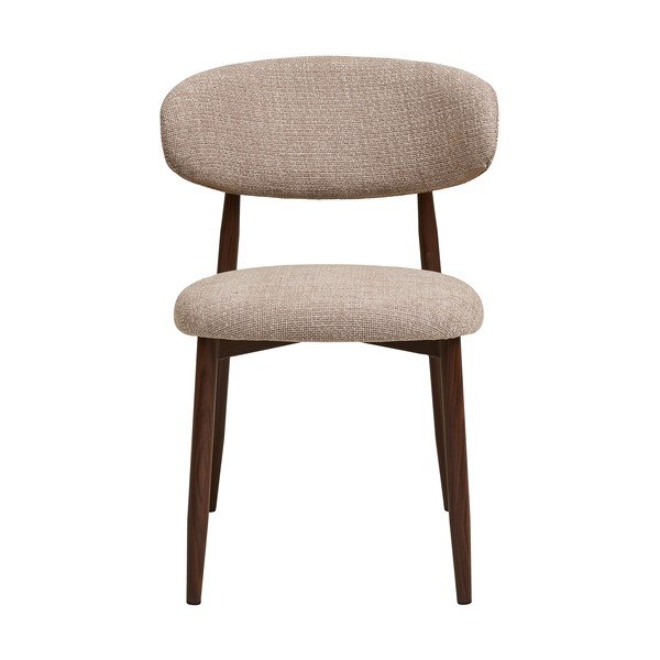 Scaun de dining bej/maro închis tapițat Levanto – House Nordic-image-3