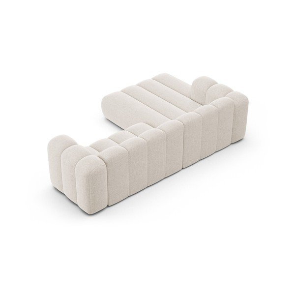 Colțar crem cu tapițerie din chenille (cu colț pe partea stângă/cu șezlong) Lupine – Micadoni -image-3