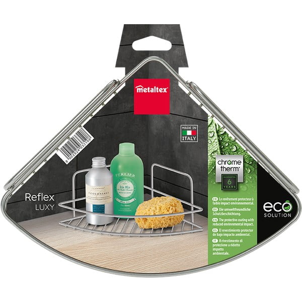 Raft pentru baie argintiu lucios din oțel Luxy – Metaltex-image-2