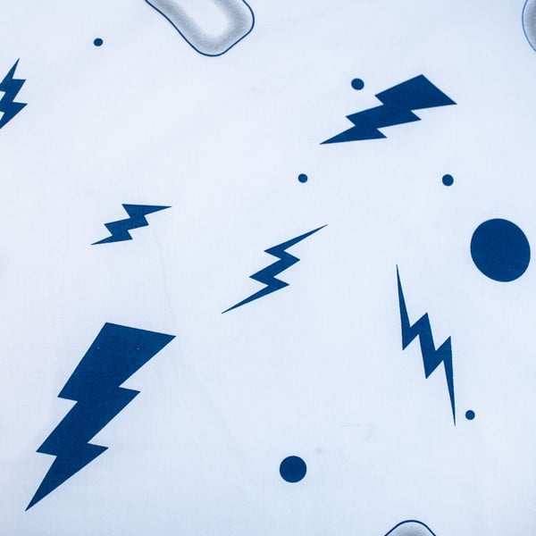 Lenjerie de pat pentru copii albă/albastră din bumbac pentru pat de o persoană 140x200 cm Game over  – Jerry Fabrics-image-4