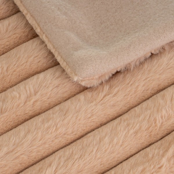 Pătură maro deschis din micropluș-cocolino 130x160 cm Fur Velvet – Casa Selección-image-1