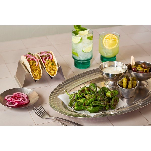 Suport pentru tacos de servire din oțel inoxidabil 10x19 cm Serve – BonBistro-image-2