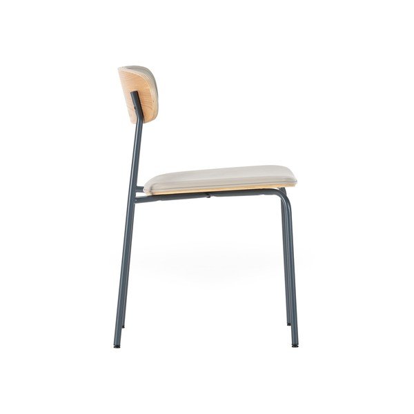 Scaune de dining bej stivuibile 2 buc. tapițate Saula – Marckeric-image-3