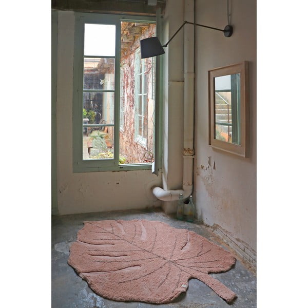 Covor pentru copii roz lavabil/țesut manual din bumbac 120x180 cm Monstera Vintage Nude – Lorena Canals-image-4