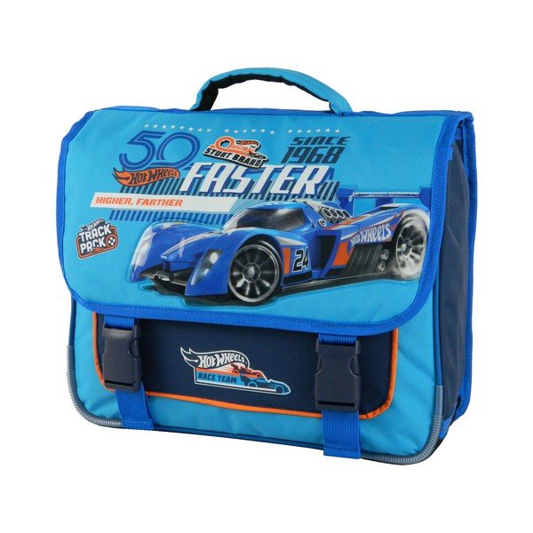 Servietă școlară pentru copii Bagtrotter Hot Wheels, albastru-image-2