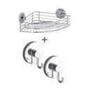 Set de accesorii de baie argintiu lucios autoadeziv Bari – Wenko