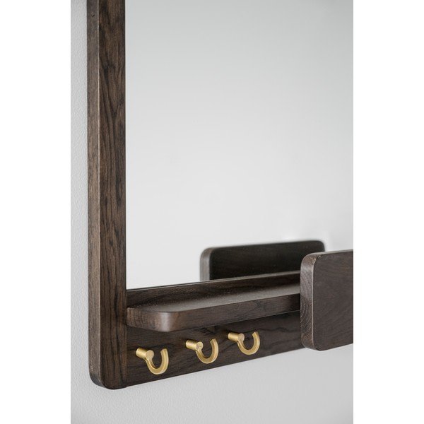 Oglindă de perete cu raft și ramă din lemn 45x60 cm Inverness - Rowico-image-4