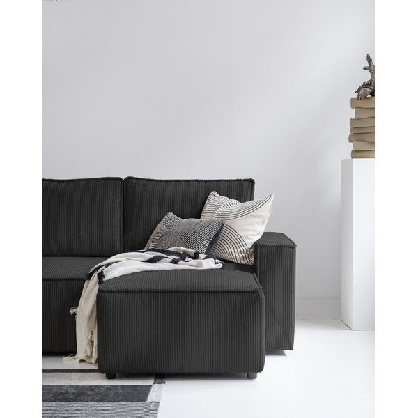 Colțar gri antracit extensibil cu tapițerie din catifea reiată  (cu colț variabil) Brave Dave – Miuform-image-4