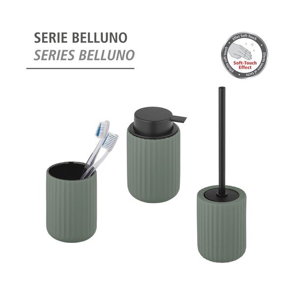 Perie de toaletă cu suport din ceramică Wenko Belluno, verde-image-2