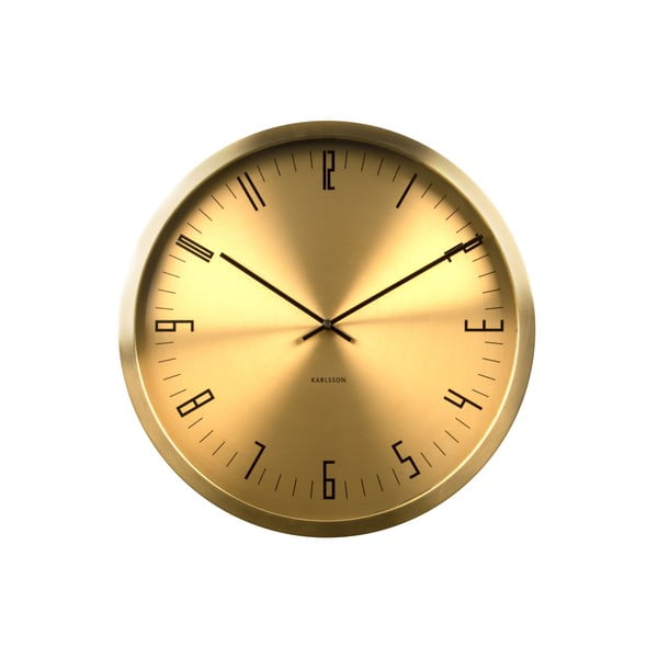 Ceas de perete Present Time Cased Index, auriu