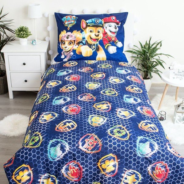 Lenjerie de pat din bumbac pentru copii Jerry Fabrics Patrola, 140 x 200 cm, albastru închis-image-2