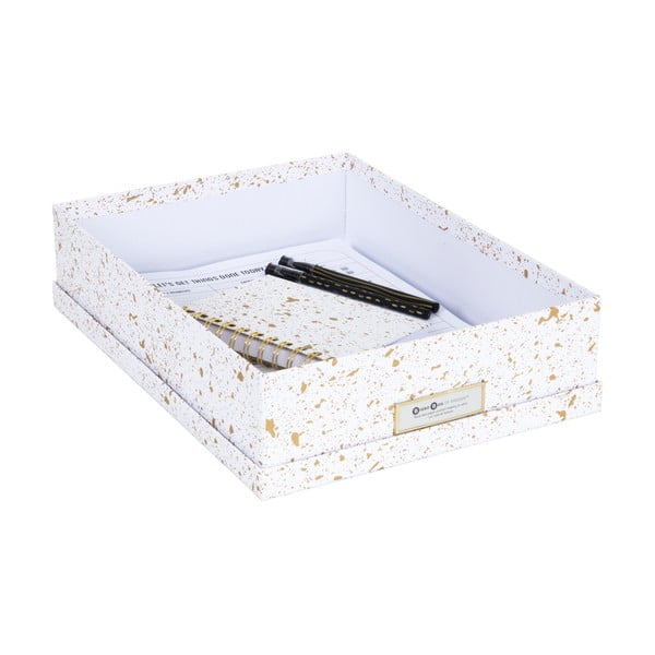 Cutie de depozitare Bigso Box of Sweden Oskar, auriu-alb-image-3