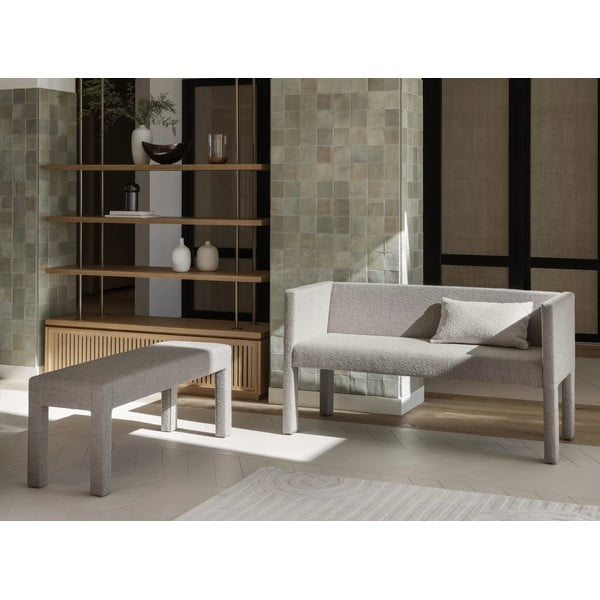 Bancă bej cu tapițerie din stofă bouclé Sitta – Blomus-image-3