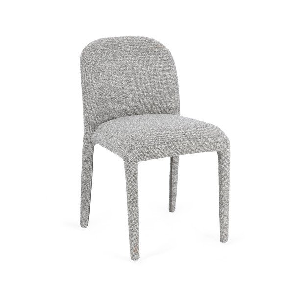 Scaun de dining gri din material bouclé Antara – Bizzotto