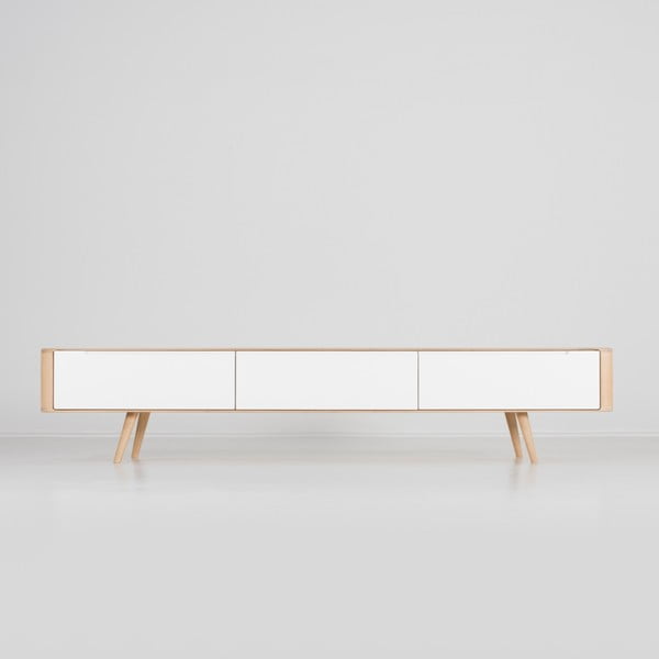 Comodă TV din lemn de stejar Gazzda Ena, 225 x 42 x 45 cm-image-3