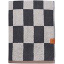 Prosop gri antracit/bej din bumbac organic din frotir 70x133 cm Retro – Mette Ditmer Denmark