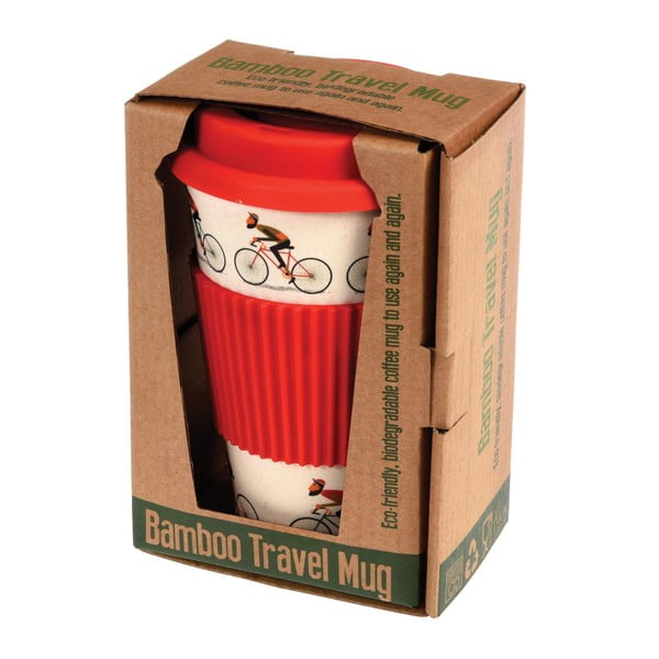 Cană de călătorie din bambus Rex London Le Bicycle, 400 ml, detalii roșii-image-2