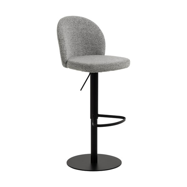 Scaun de bar negru/gri cu înălțime ajustabilă (înălțime șezut 55 cm) Patricia – Actona