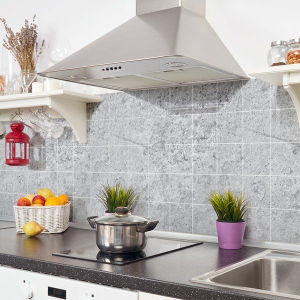 Set 24 autocolante de perete Ambiance Cement Tile With Stones Effect, 10 x 10 cm-image-3