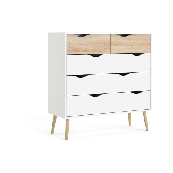 Comodă Tvilum Oslo, 99x101 cm, alb-natural-image-2