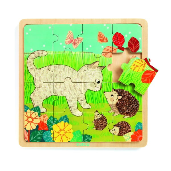Puzzle din lemn pentru copii Djeco „În Grădină”