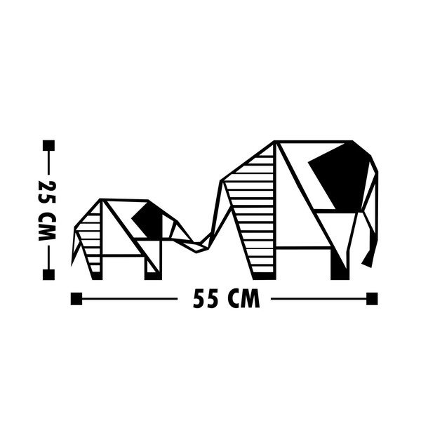 Decorațiune de perete Wallity Elephant, negru-image-3