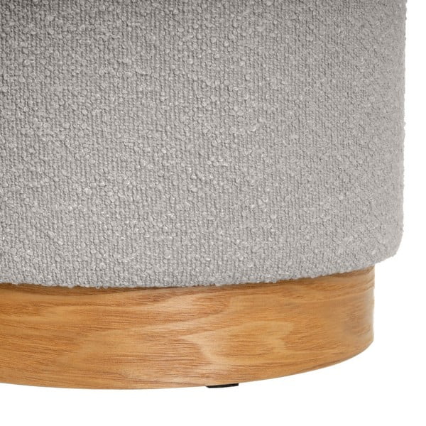 Pufuri gri-deschis 2 buc. cu tapițerie din țesătură bouclé – Casa Selección-image-3