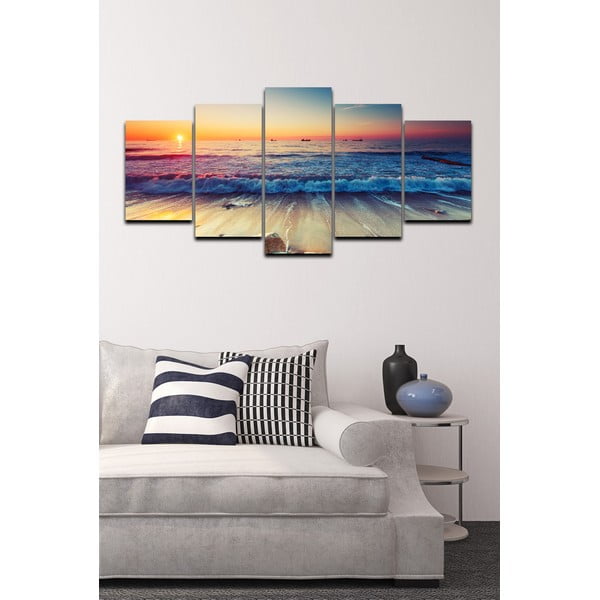 Tablou din 5 piese Tropical Paradise Sunset-image-1