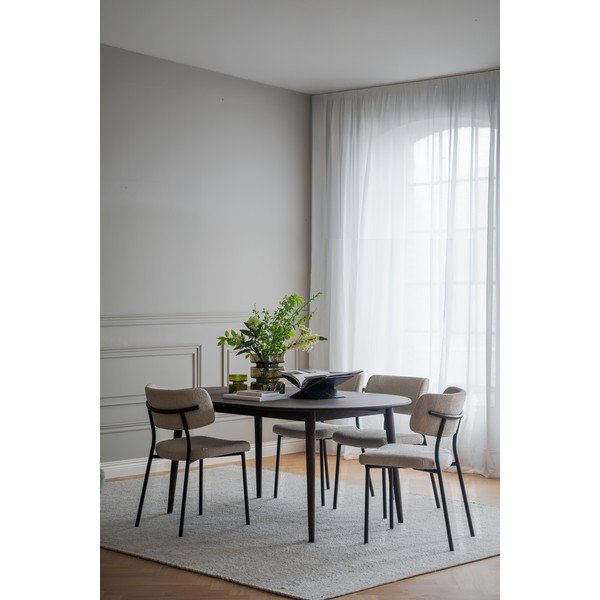Scaun de dining negru/crem din oțel Herbster – Rowico-image-4