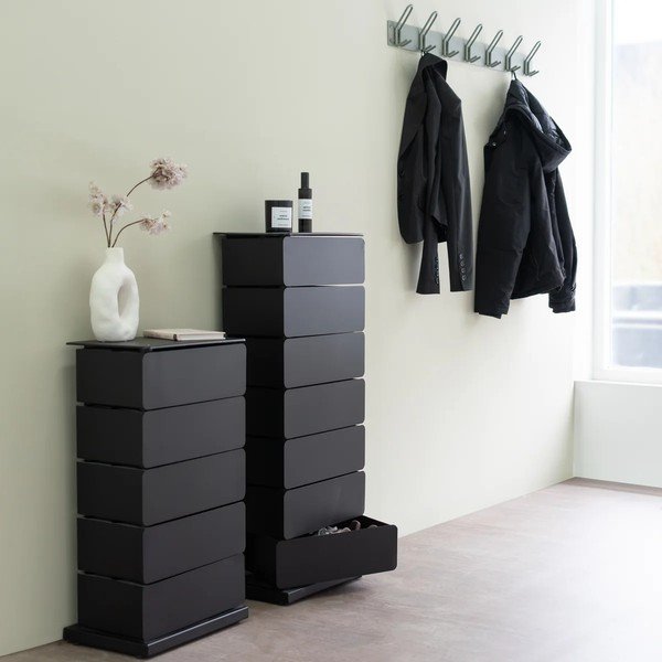Comodă neagră din metal 37x99x26 cm Joey – Spinder Design-image-1