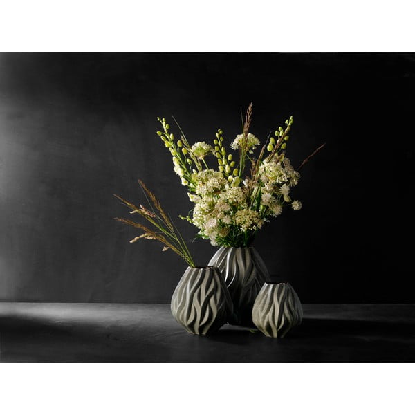 Vază din porțelan Morsø Flame, înălțime 23 cm, gri-image-2