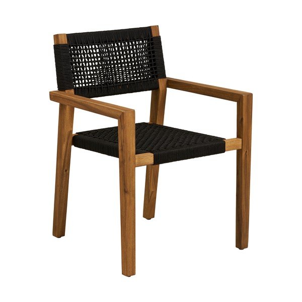 Scaun de grădină negru din lemn masiv Anzio – House Nordic