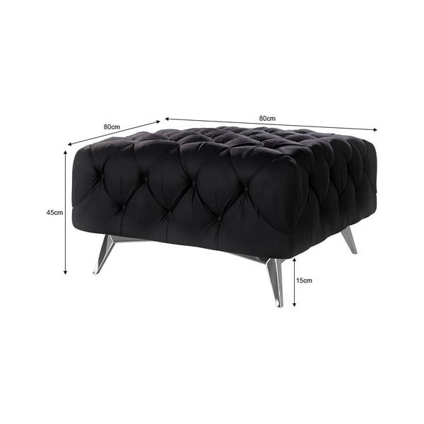 Taburet negru cu tapițerie din catifea Chelsea – Ropez-image-3