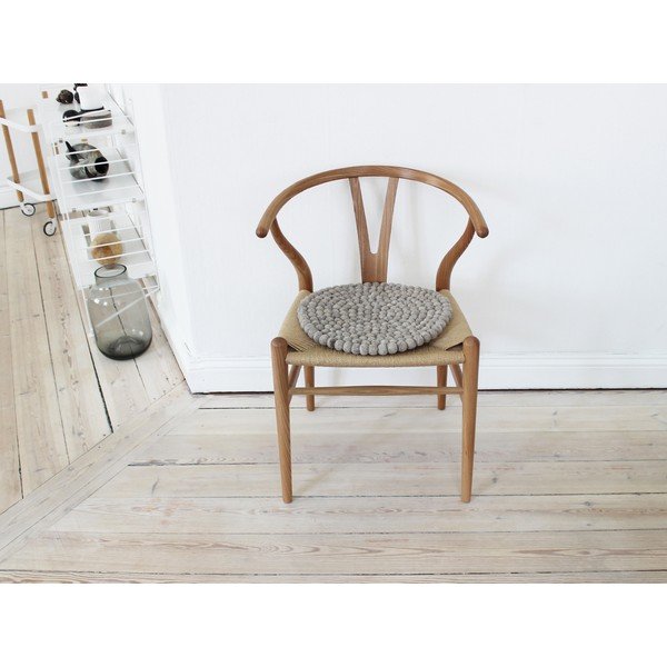 Pernă pentru scaun cu bile din lână Wooldot Ball Chair Pad, ⌀ 39 cm, maro nisip-image-1