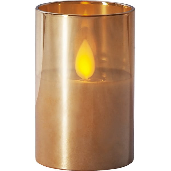 Lumânare de ceară cu LED portocaliu în sticlă Star Trading M-Twinkle, înălțime 7,5 cm