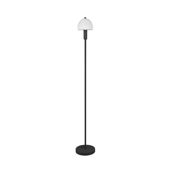 Lampadar negru cu abajur din sticlă (înălțime 120 cm) Glenn – Trio