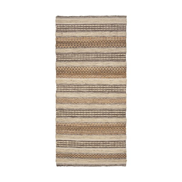Covor tip traversă maro țesut manual din amestec de iută 80x180 cm Morena – House Nordic